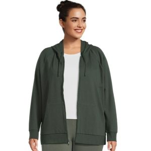 Zip Front Fleece Hoodie Hooded Sweatshirt